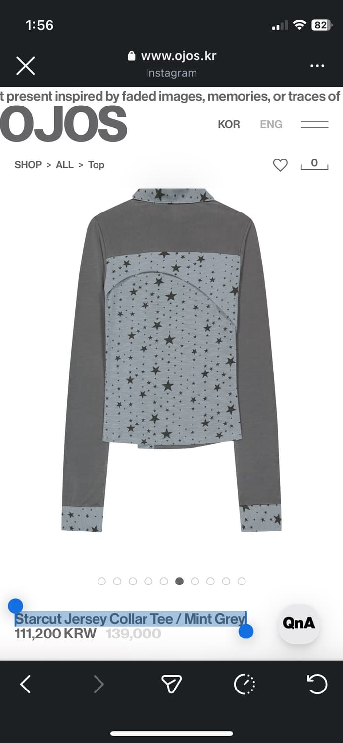 오호스 Starcut Jersey Collar Tee / Mint Gre 상품이미지3