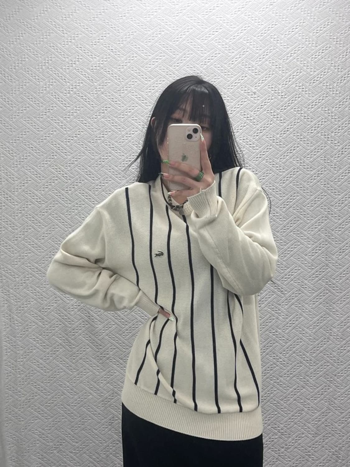 라코스테 올드스쿨 레트로 여리 스트라이프 니트 100 C08886 상품이미지2