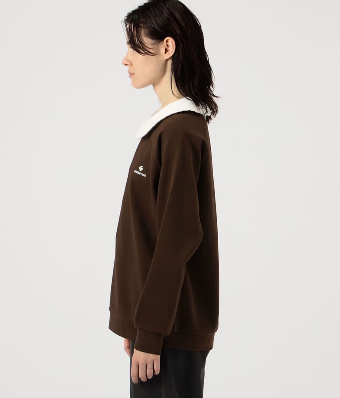 [6,8,10]슈슈통 25fw 돌 카라 스웨트셔츠/브라운 상품이미지4