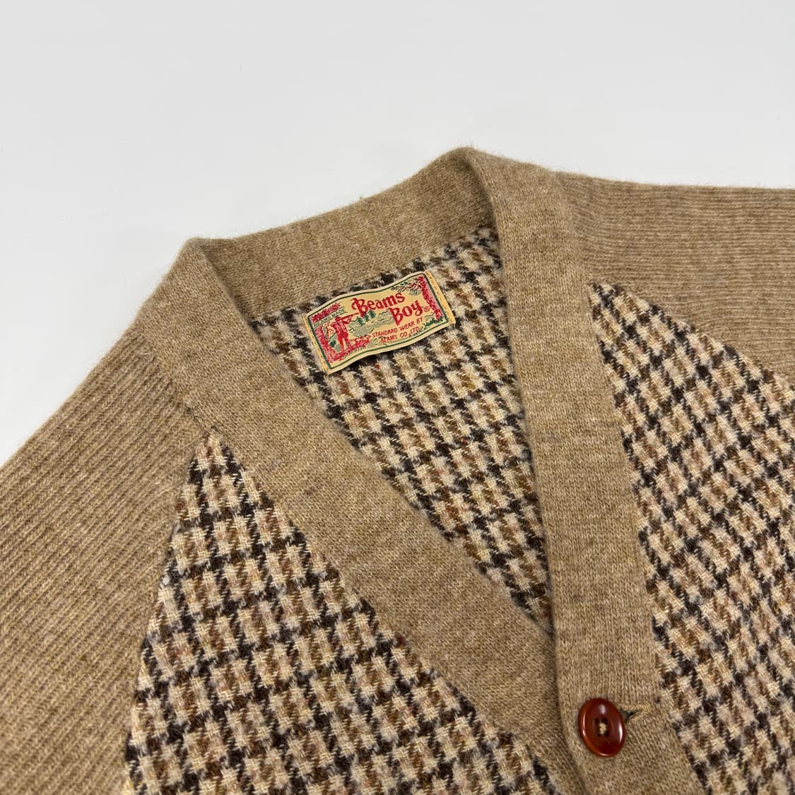  Beams Boy houndtooth check cardigan 상품이미지5