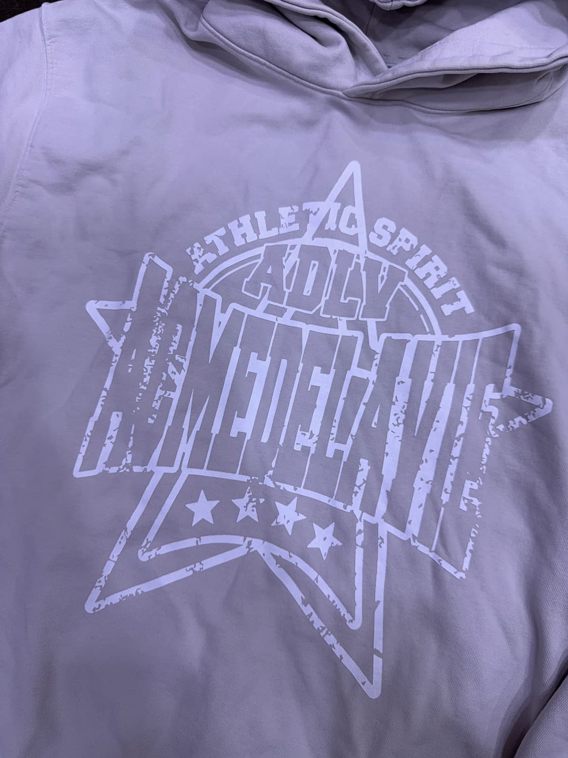 아크메드라비 프레피 로고 크랙 프린팅 후디 후드티 그레이 2 상품이미지5