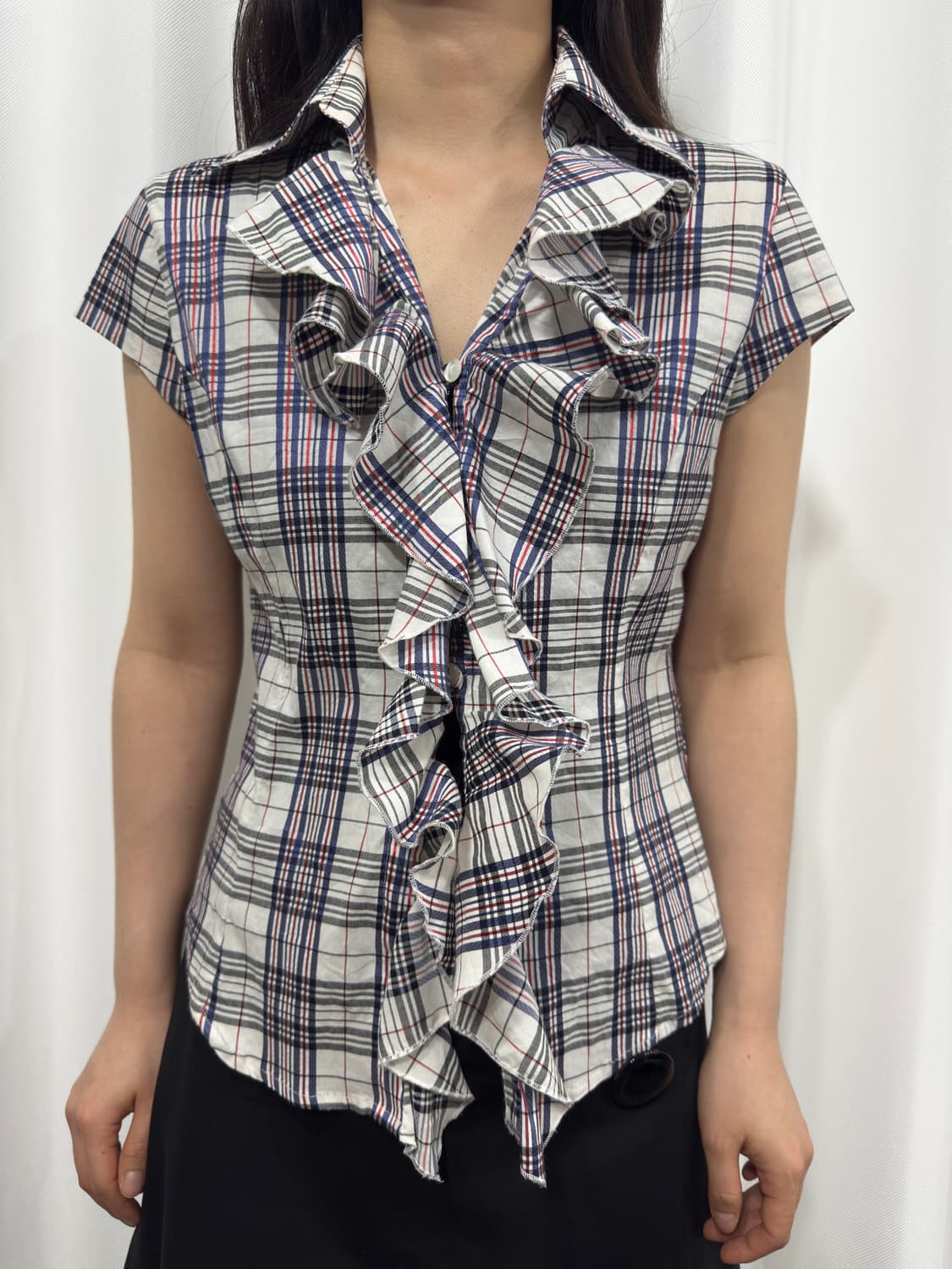 nara camicie check frill shirt 상품이미지2