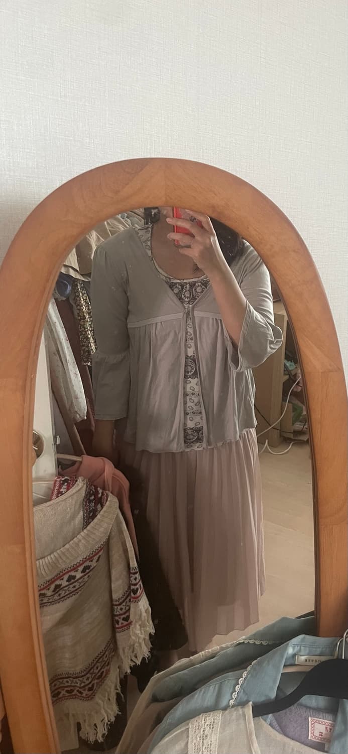 모리걸 빈티지 가디건 슬리브리스 set 💜🤍🫧 상품이미지5