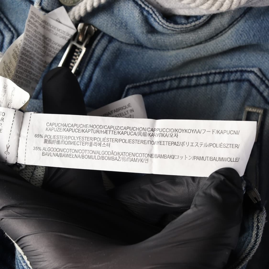 자라 맨 니트 웨븐 후드 데님 자켓 L 상품이미지7
