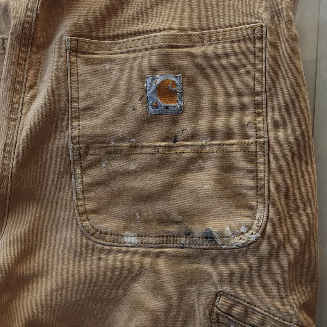 칼하트 워크팬츠 더블니 브라운 유틸리티 팬츠 페인팅 34x32 상품이미지9