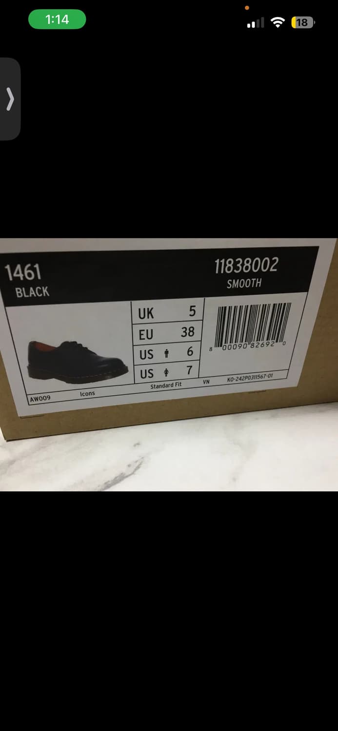 닥터마틴 1461 3홀 블랙 스무스 240 상품이미지4