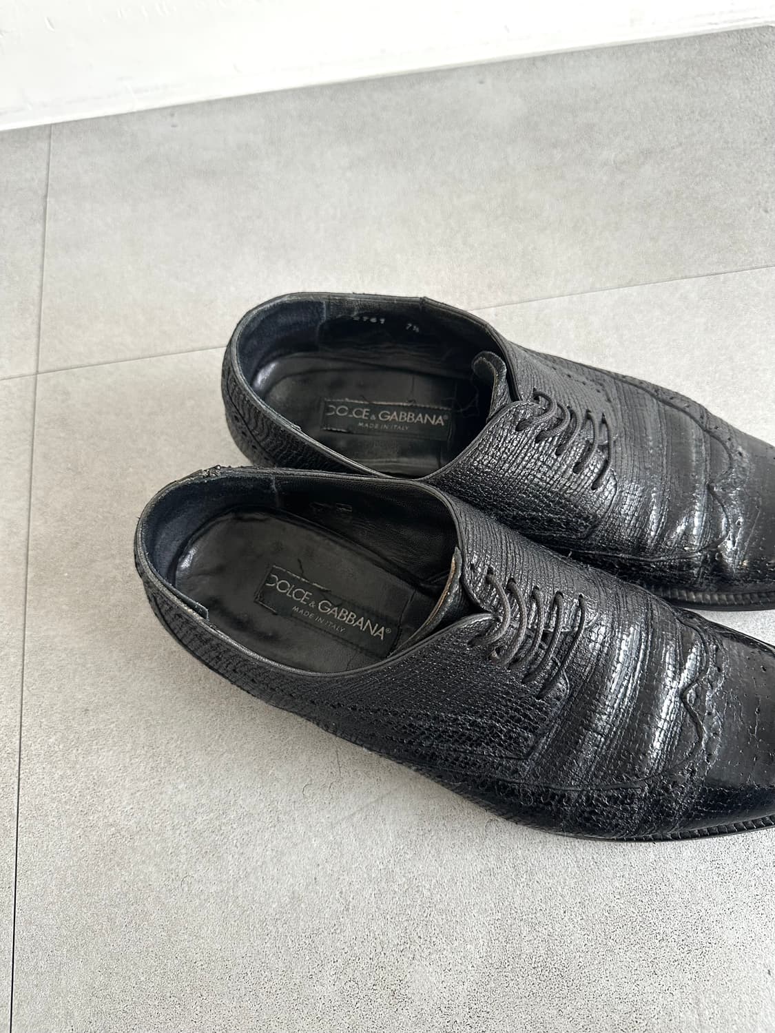 돌체앤가바나 나이프 블랙 레더 더비슈즈 상품이미지5