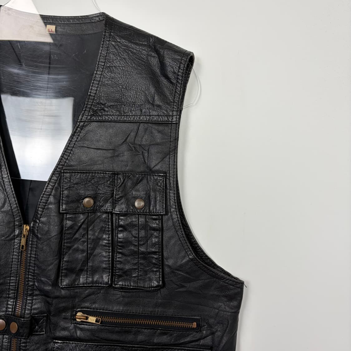 빈티지 포켓 가죽 베스트 조끼 상품이미지3