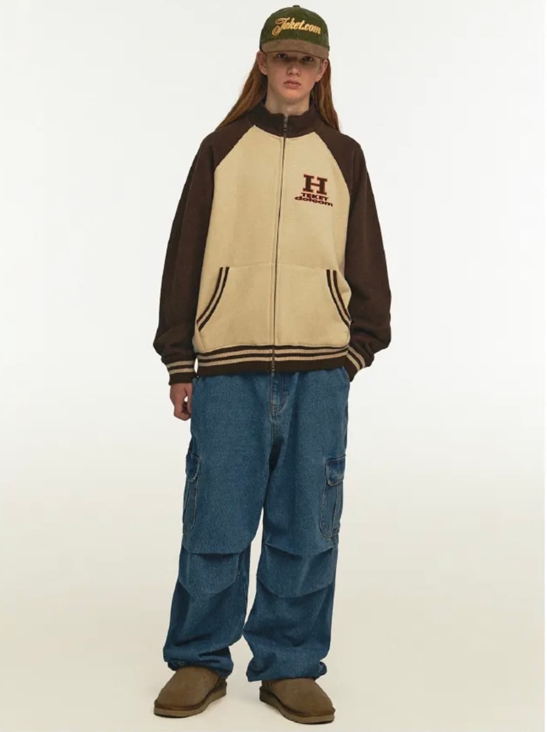 테켓 H Zip-Up Sweatshirt Beige L 상품이미지3