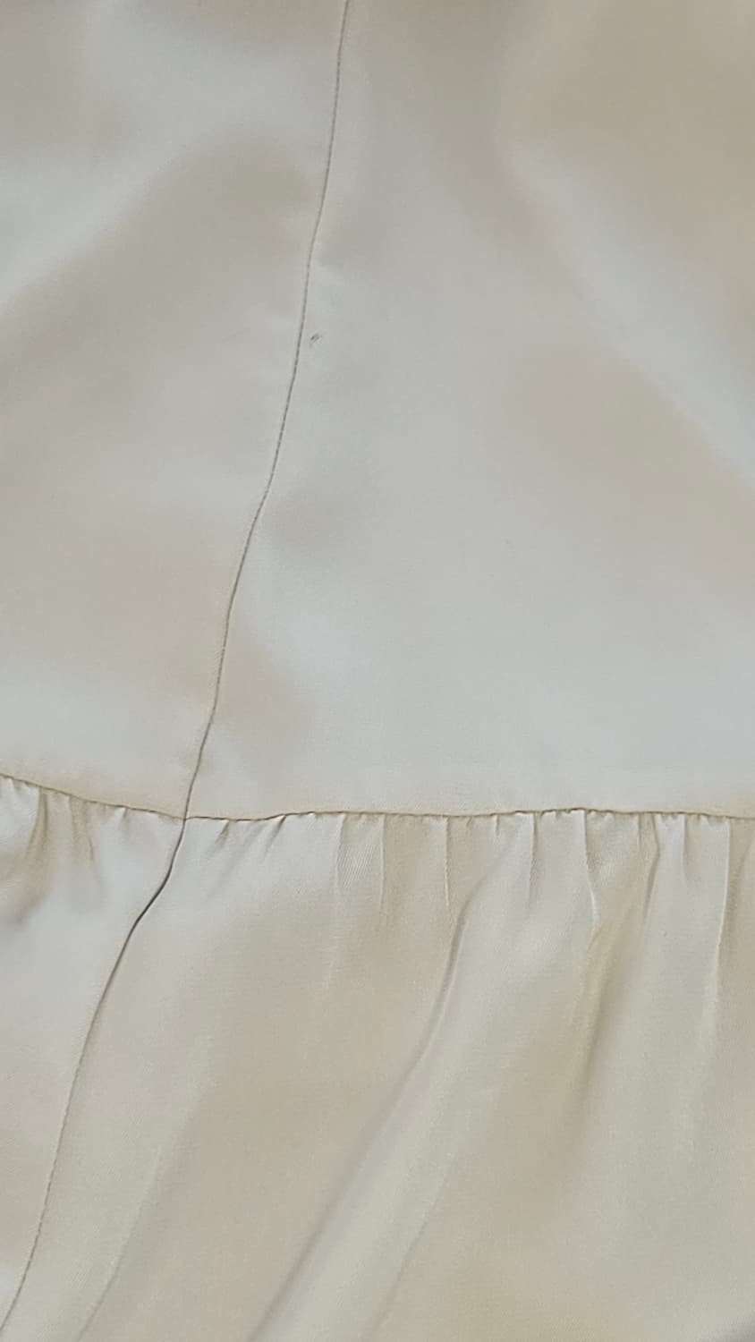 레이온 셔츠 롱 원피스 베이지 캉캉 밴드카라 L 상품이미지4