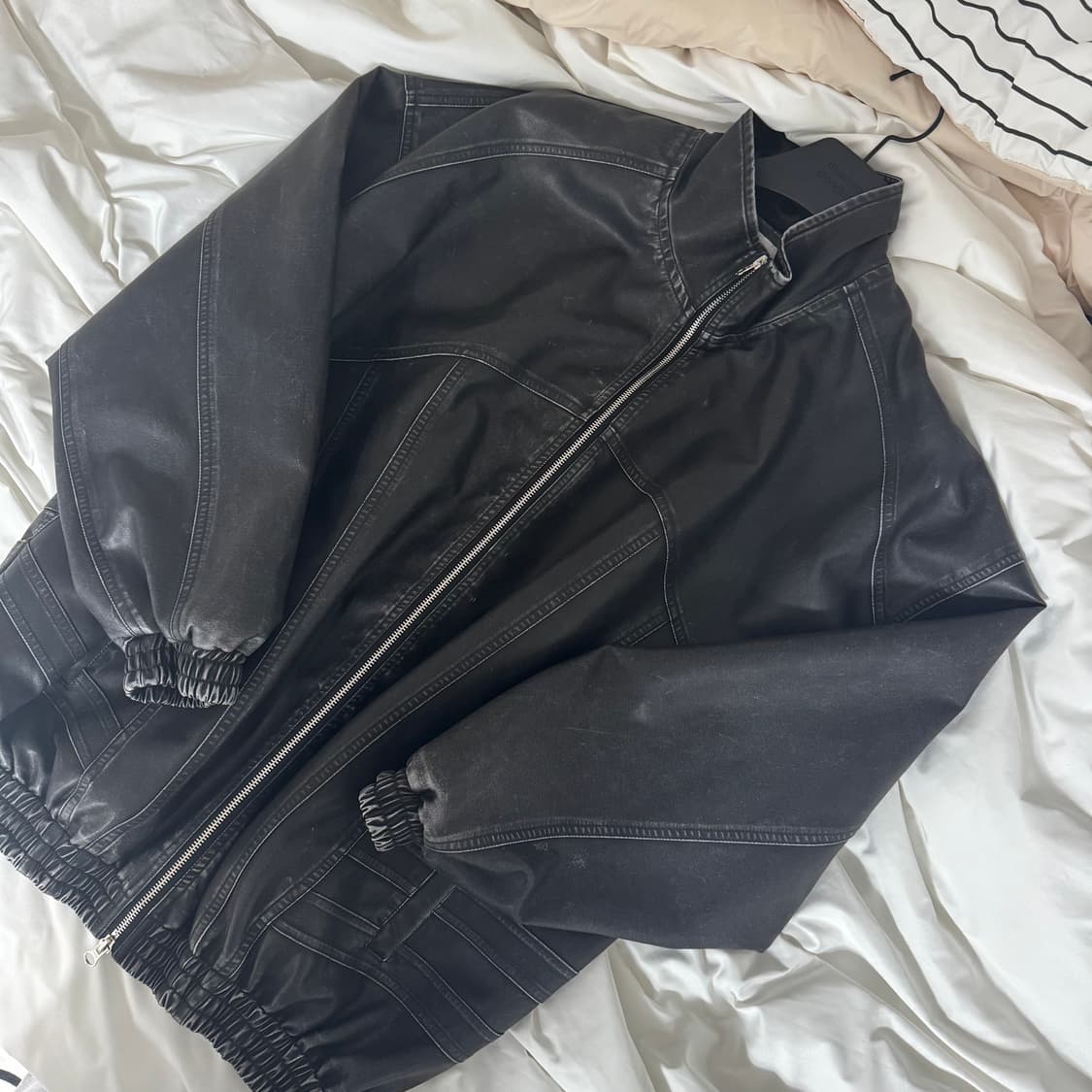 DNSR 디엔에스알 빈티지 트랙 집업 자켓 레더자켓 상품이미지3