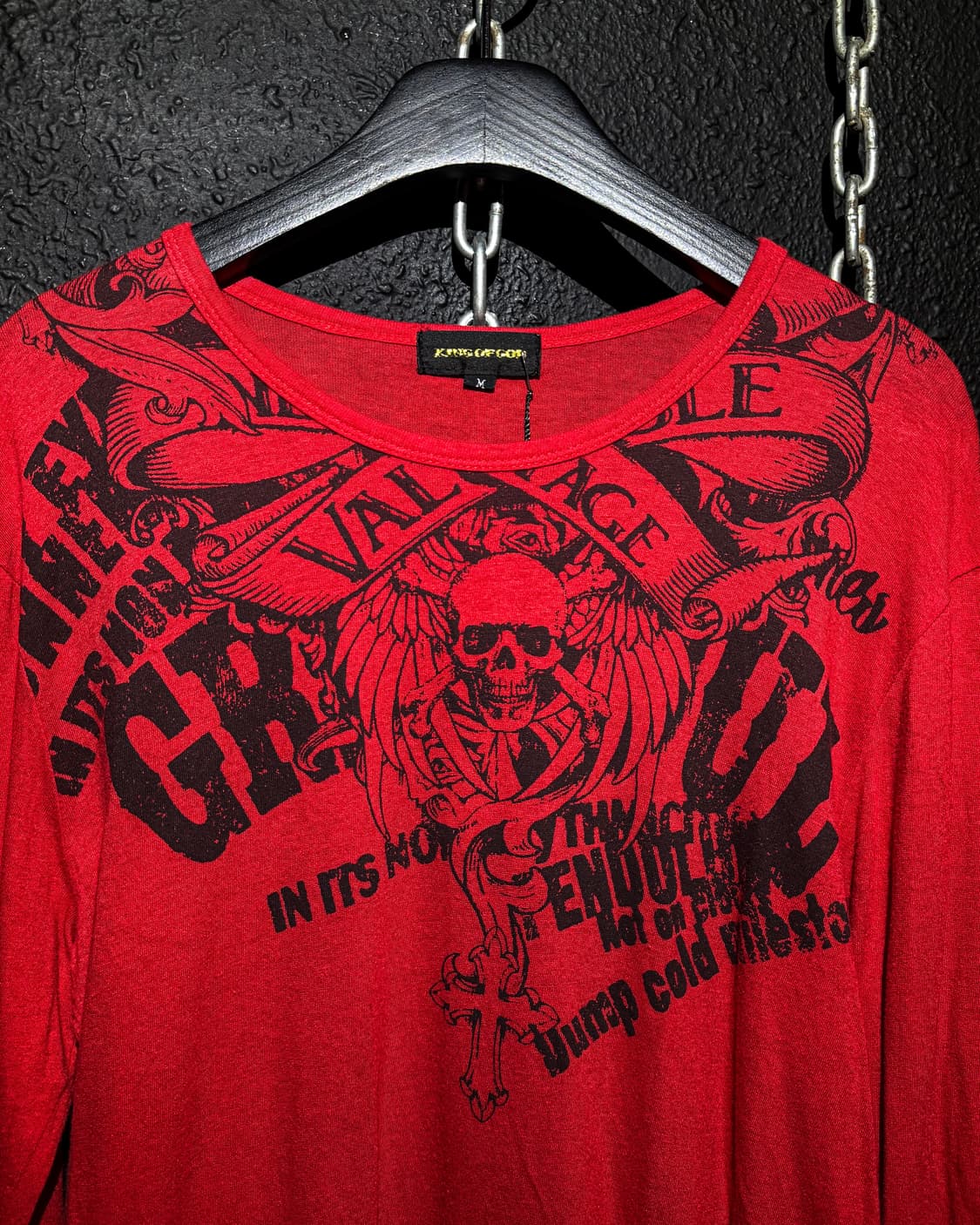 Kiss up Corp – Red Skull Graphic Long-sl 상품이미지3