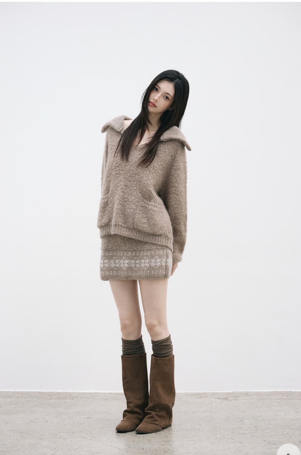 라벨르블랑 벨몽 투피스 세트 브라운 상품이미지2