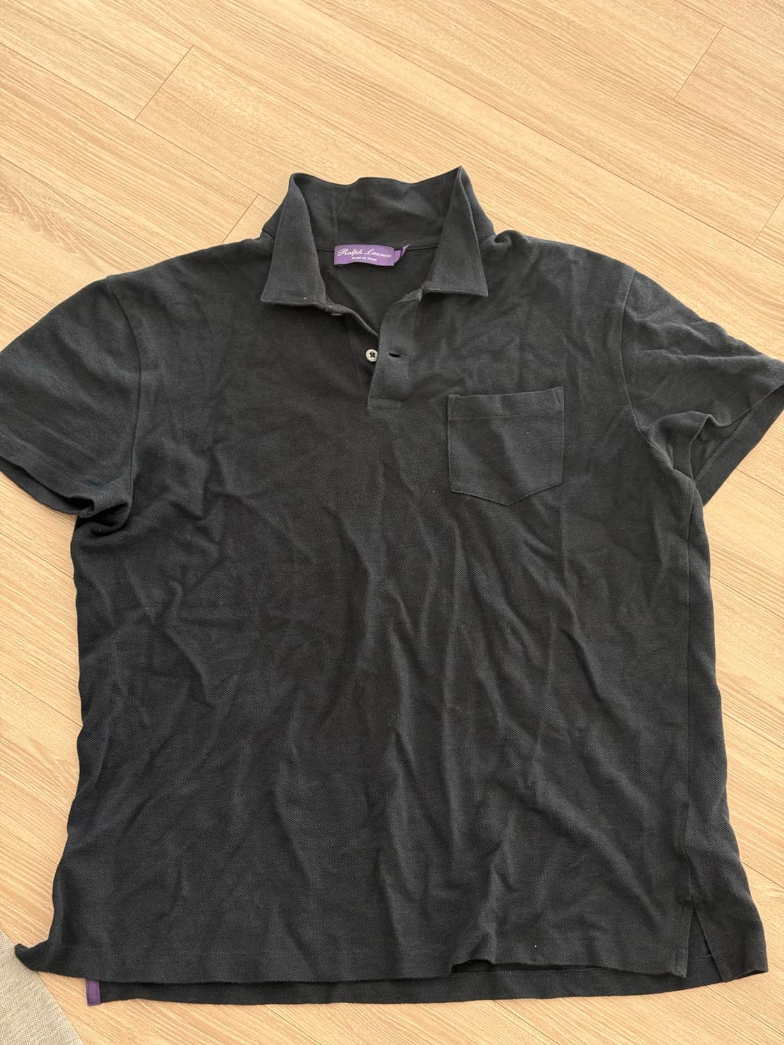 랄프로렌 퍼플라벨 남성 반팔 카라티 블랙 M 상품이미지1