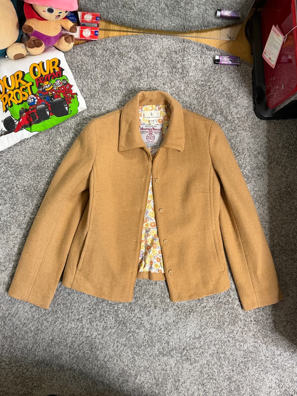 쿠미쿄쿠 해리스트위드 스냅버튼 울 자켓 상품이미지1