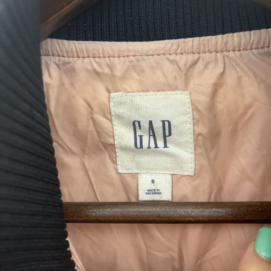 갭 Y2K 유니크 유광 오렌지블랙 패딩 S C07013 상품이미지5