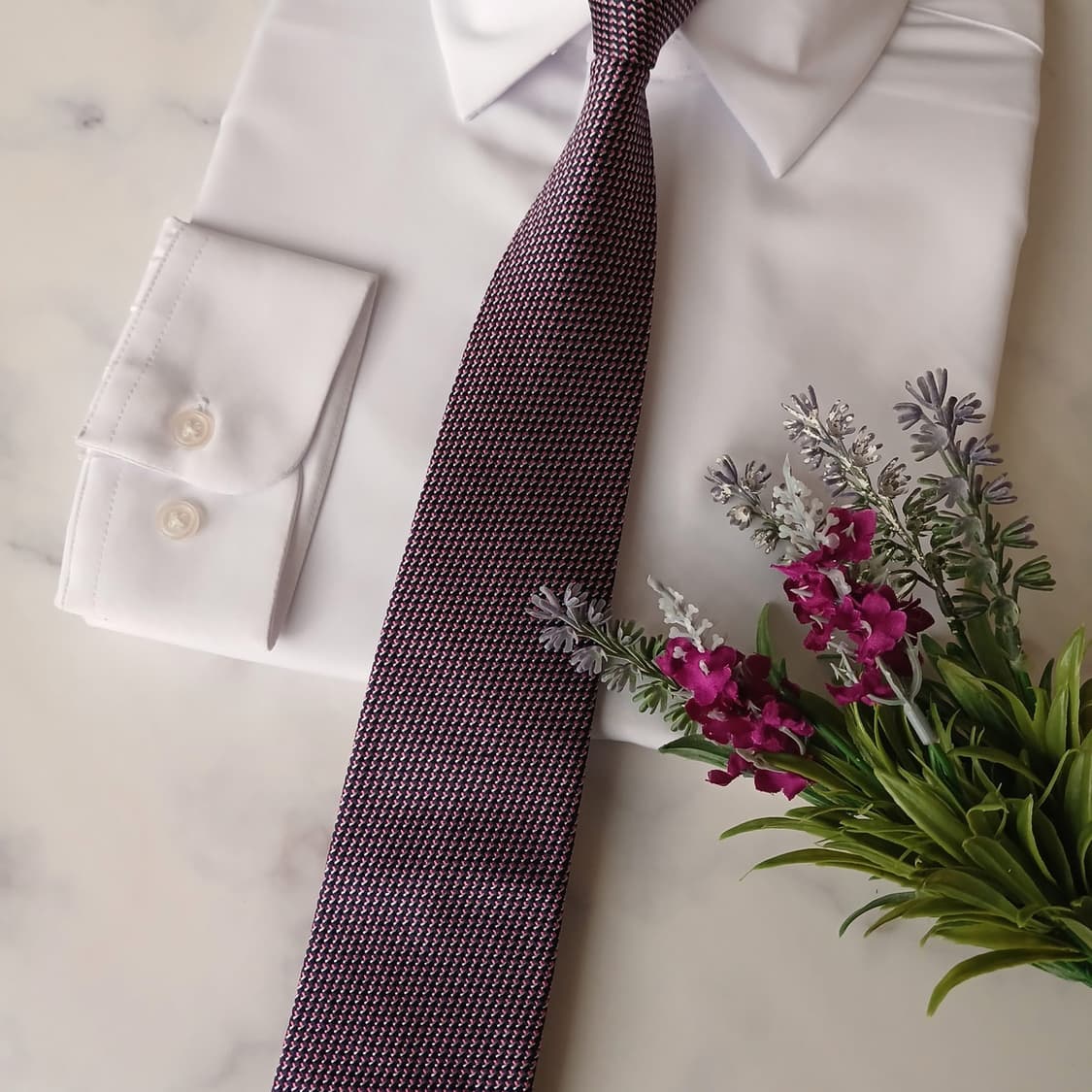 휴고보스 실크 마이크로 패턴 슬림 넥타이 7.9cm A+등급 A19549 상품이미지7