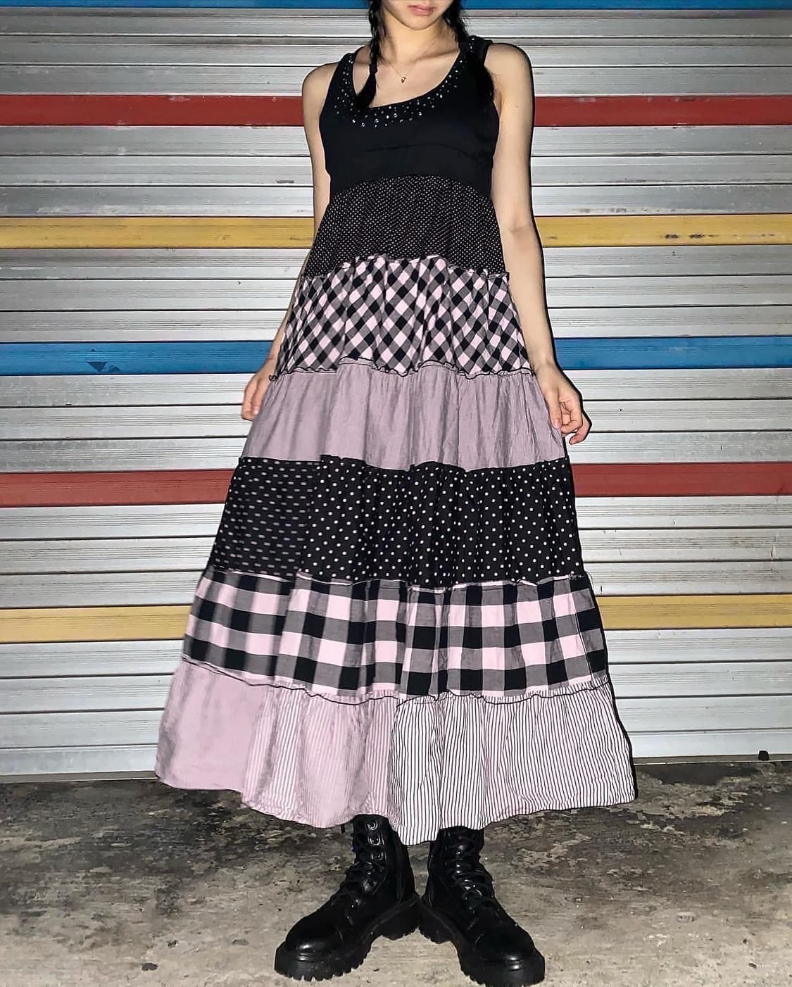 🧚🏻 러블리 펑크 패치 원피스 상품이미지2