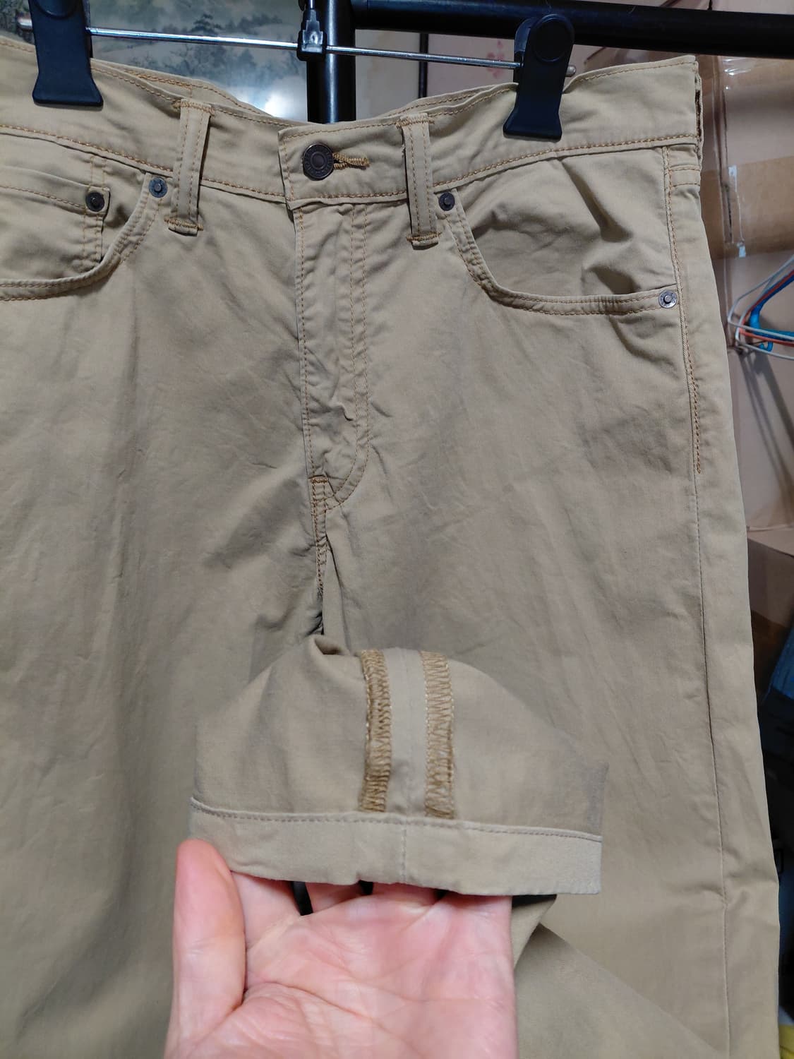 [리바이스505]레귤러핏 화이트탭 치노 면바지 32사이즈  상품이미지8