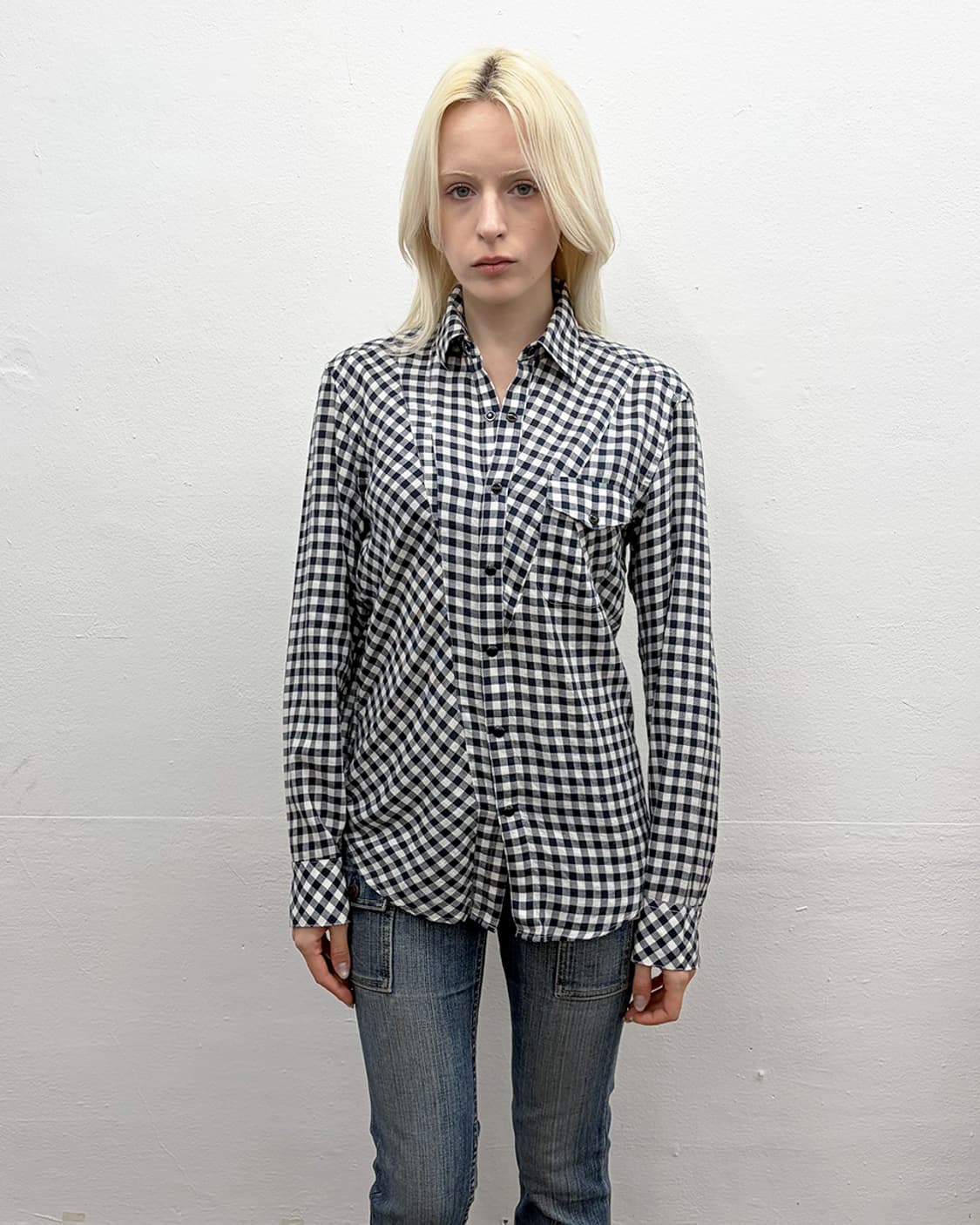 닐바렛 패널 체크 셔츠 상품이미지1