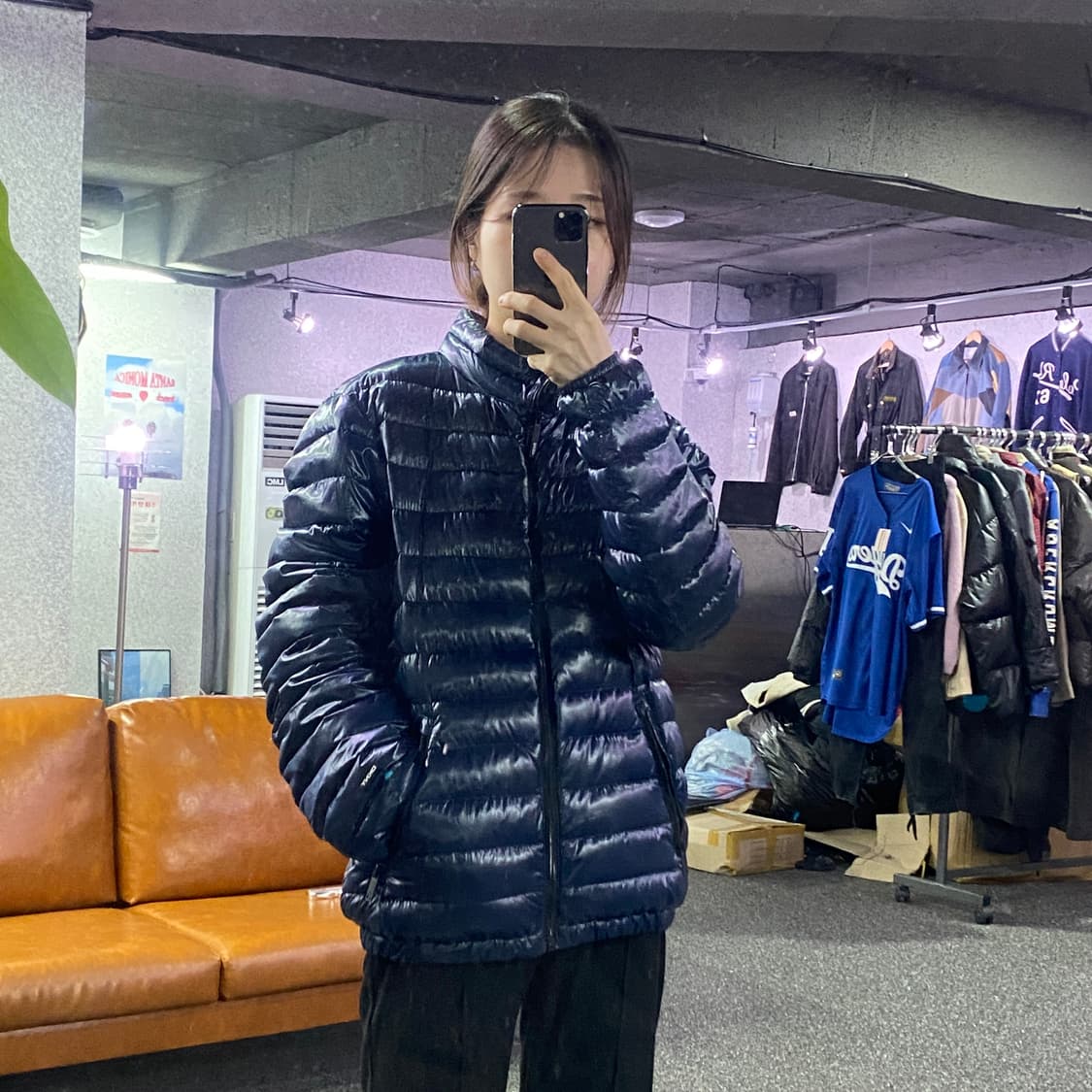 DKNY 네이비 퀄팅 경량패딩 B3173 상품이미지1