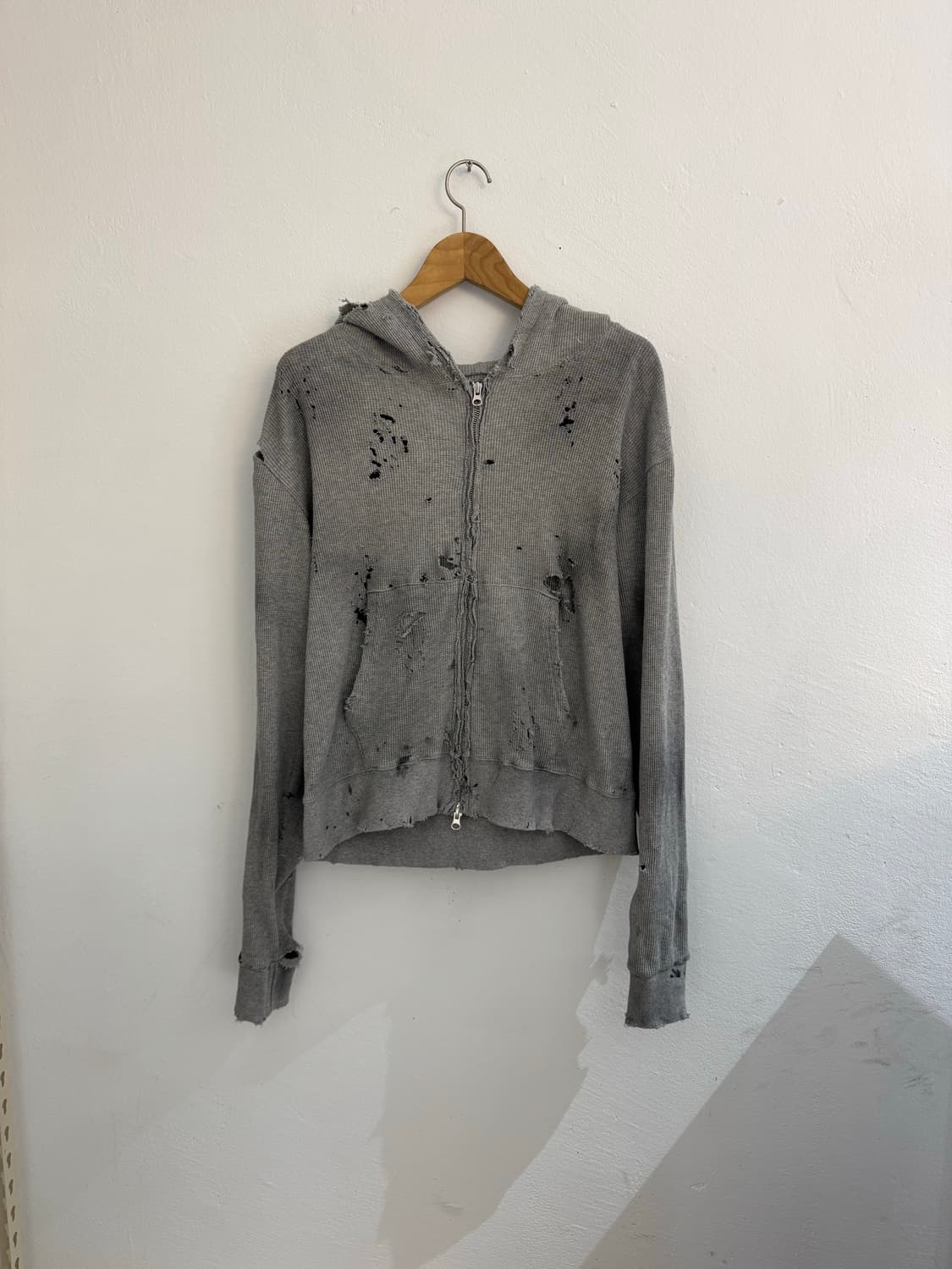 빈티지 커스텀 와플 후드집업 상품이미지1