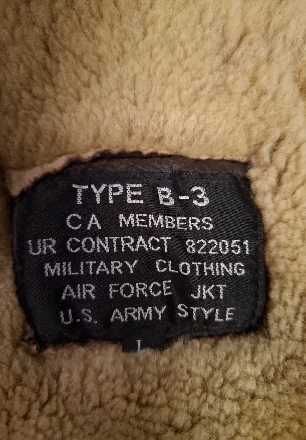 미공군 B-3 TYPE 천연가죽 항공 폭격기 무스탕 상품이미지4
