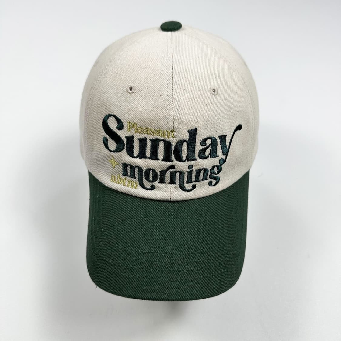 VTG 빈티지 아이보리 투톤 볼캡 모자 상품이미지2