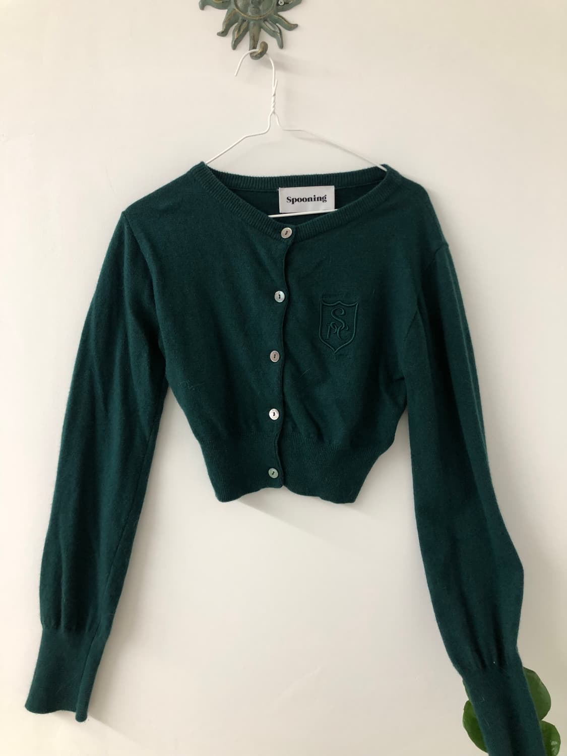 스푸닝 초록 크롭 가디건 상품이미지1