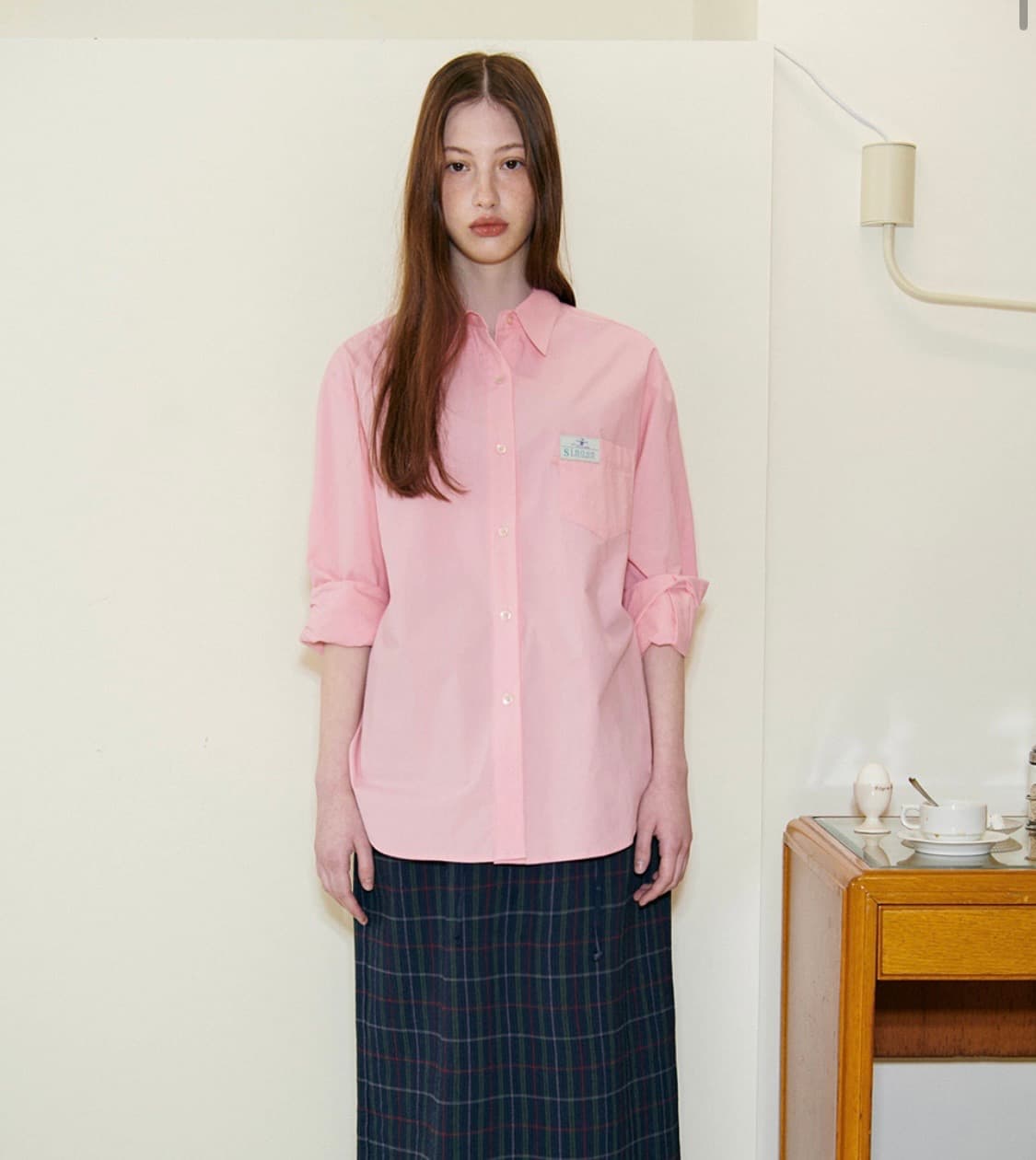 시눈 옥스퍼드 핑크 셔츠 상품이미지2