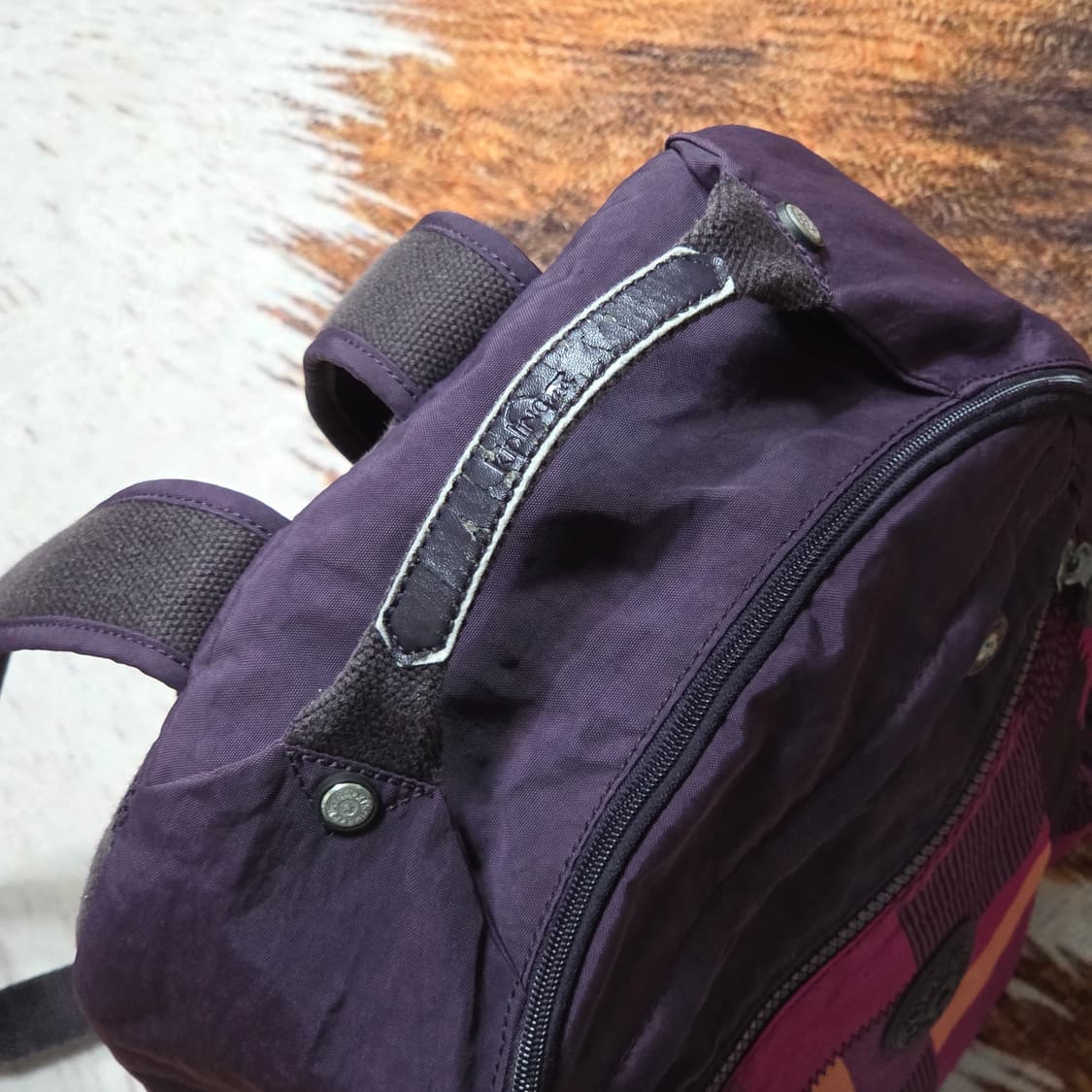 키플링 딥퍼플 패치워크패턴 백팩 상품이미지5