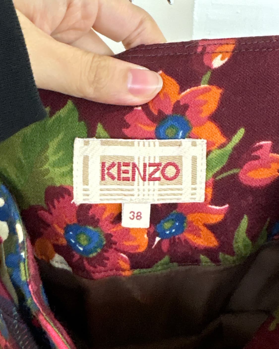 겐조 버건디 플로럴 웨이스트 스트랩 미디 스커트 상품이미지7