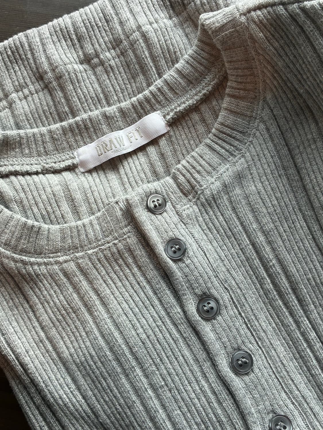 (M) 드로우핏 만재 콜라보 리브드 헨리넥 반팔 티셔츠 판매 상품이미지10