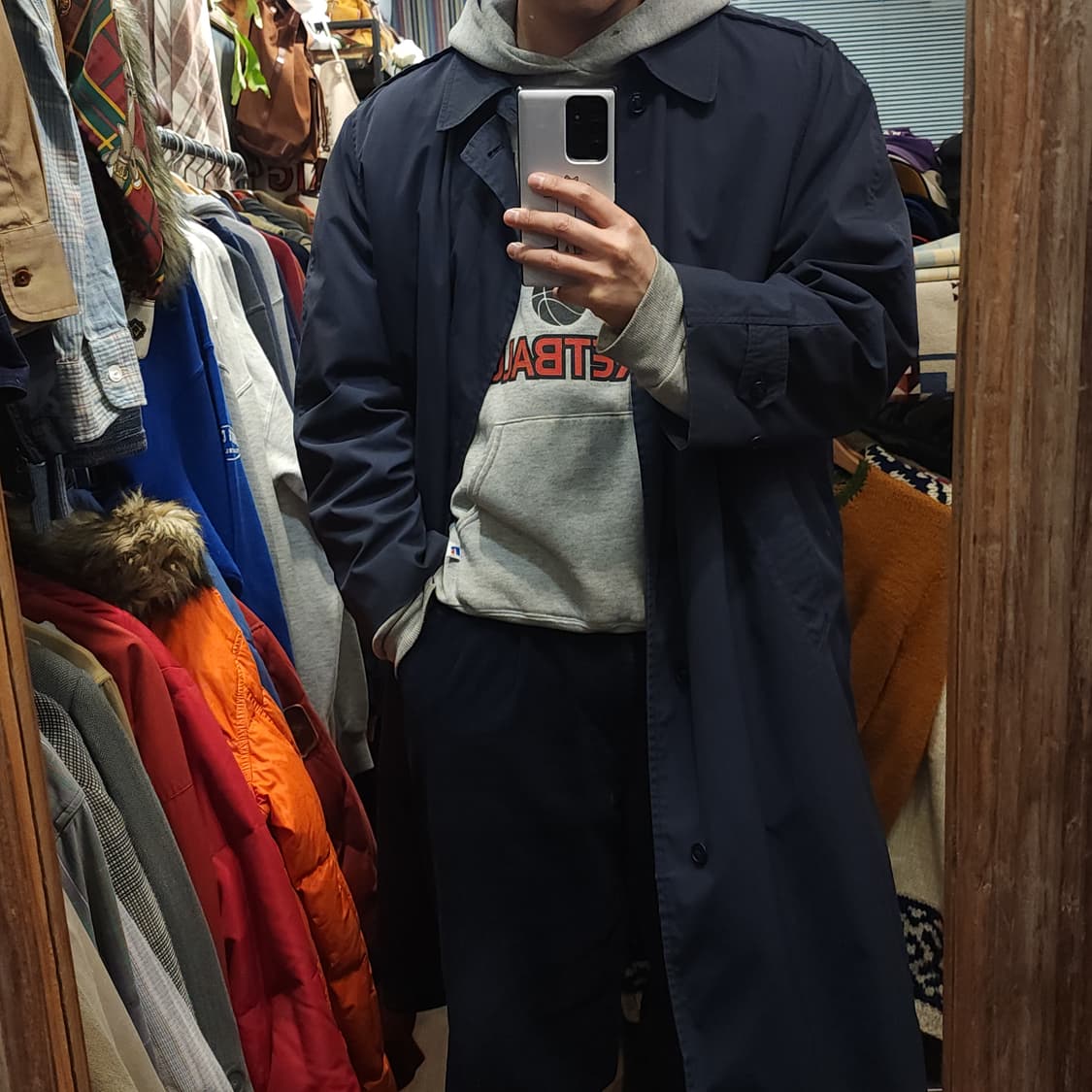 미군 트렌치 코트 미 공군 올 웨더 트렌치 코트 네이비 44 L 상품이미지10