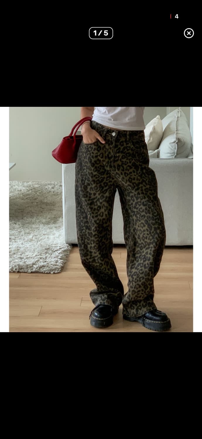 노어슨 레오파드 데님팬츠 상품이미지1