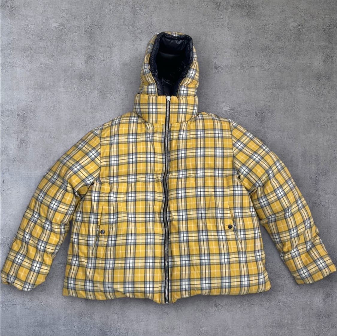 아더에러 ADER ERROR 네이비 옐로체크 17aw 리버시블 푸퍼패딩 상품이미지7