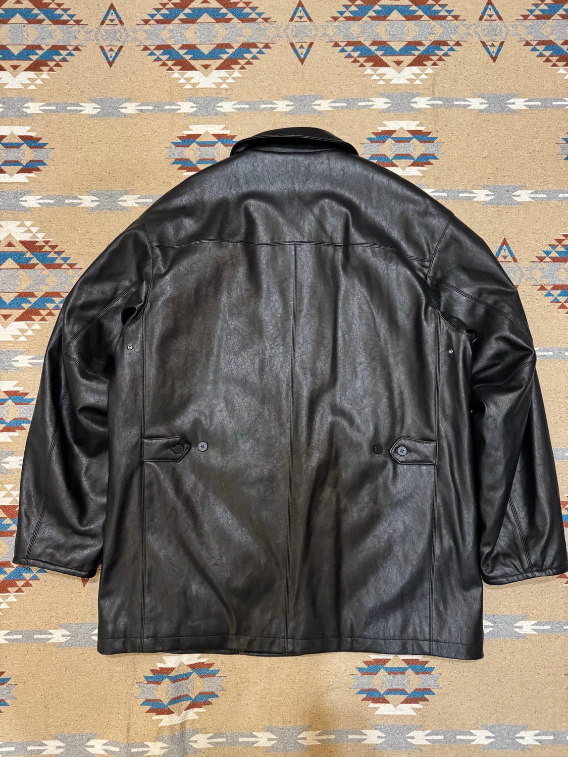 [L] 몽키 타임 FAUX 레더 퀼팅 카코트 블랙  상품이미지4