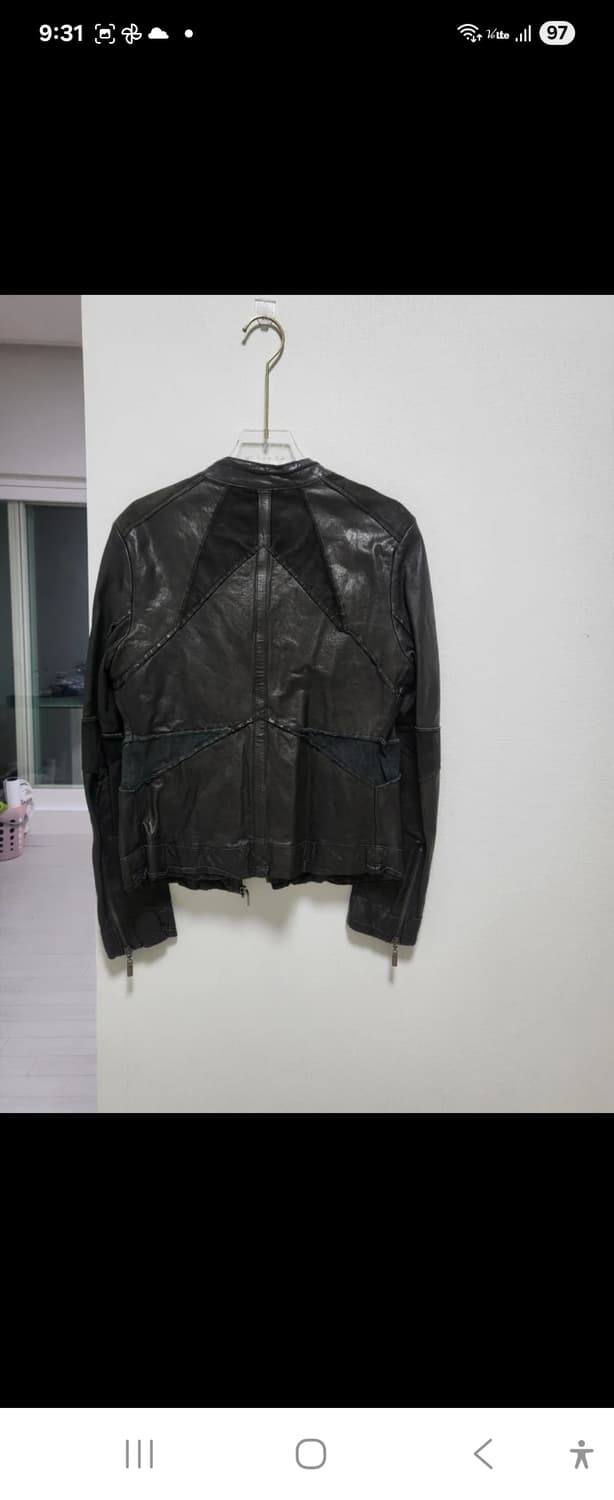 (새제품)버건디/블랙/퍼플컬러 이태리산 배지터블 양가죽 자켓44-66 상품이미지2