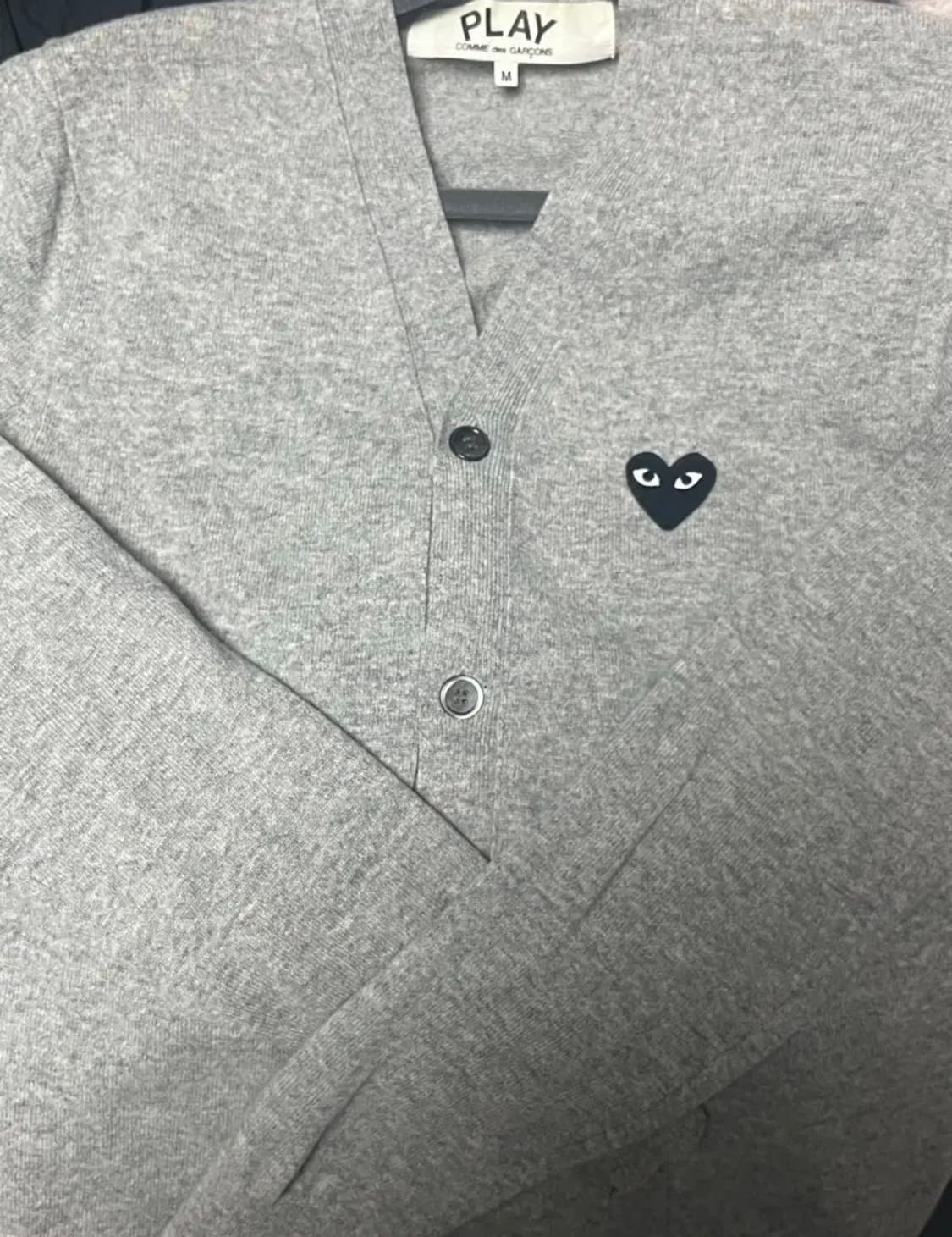 꼼데가르송 가디건 그레이 블랙 size M 상품이미지1