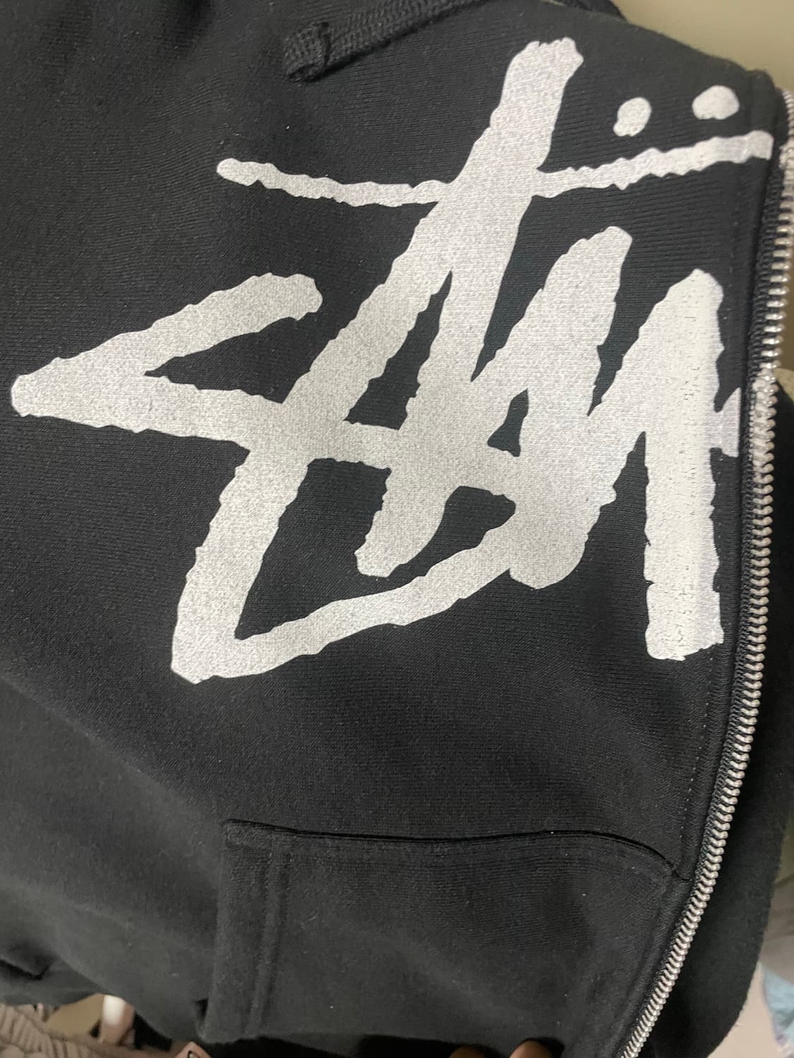 스투시 스탁 후드집업 블랙 L사이즈 판매 상품이미지2