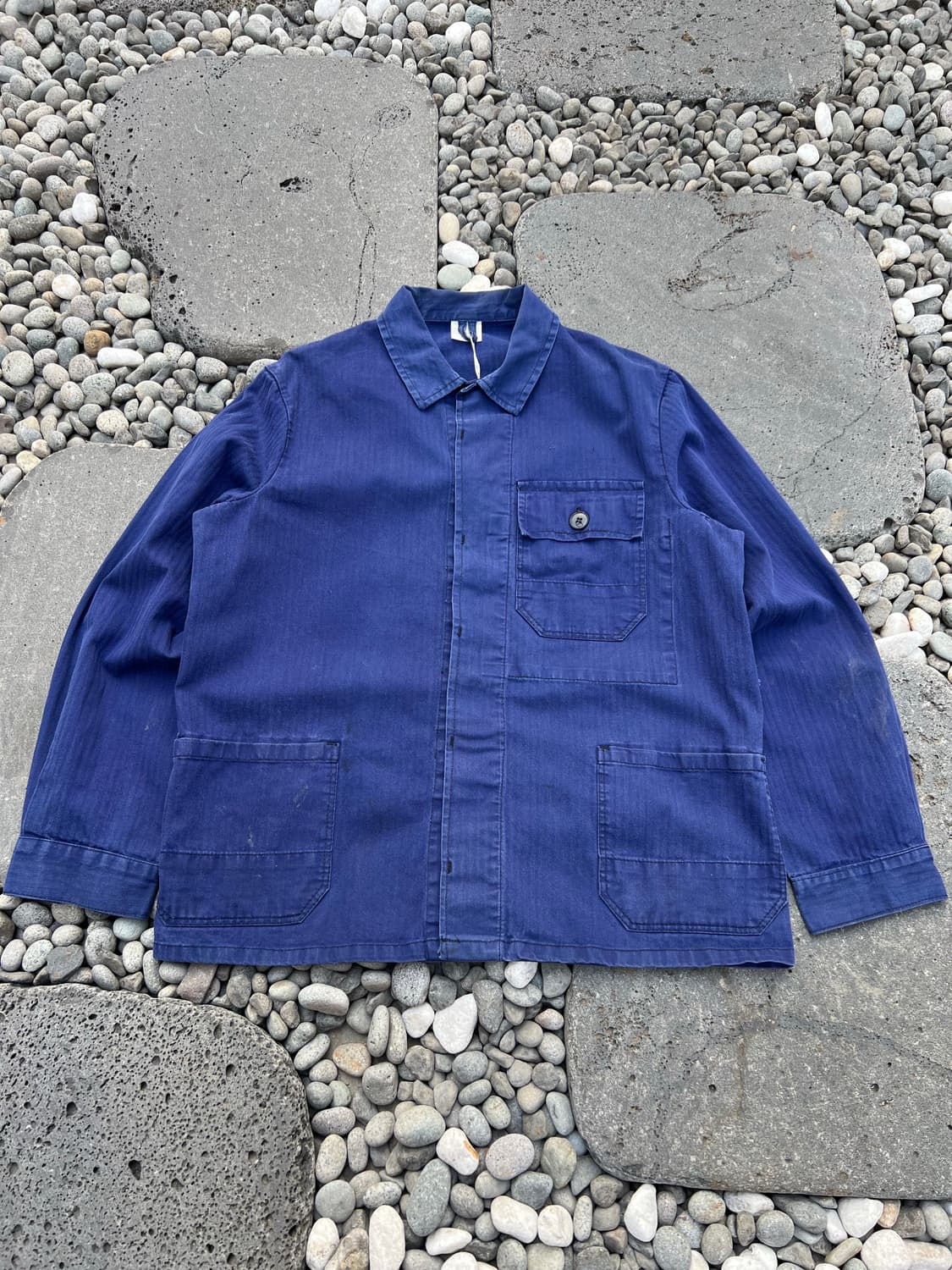 OLD VINTAGE HBT FRENCH WORK 헤링본트윌프렌치워크자켓 상품이미지1