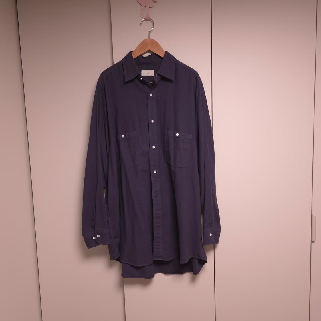 헤릴 23AW캐시미어 코튼 워크셔츠 퍼플 2사이즈 상품이미지2