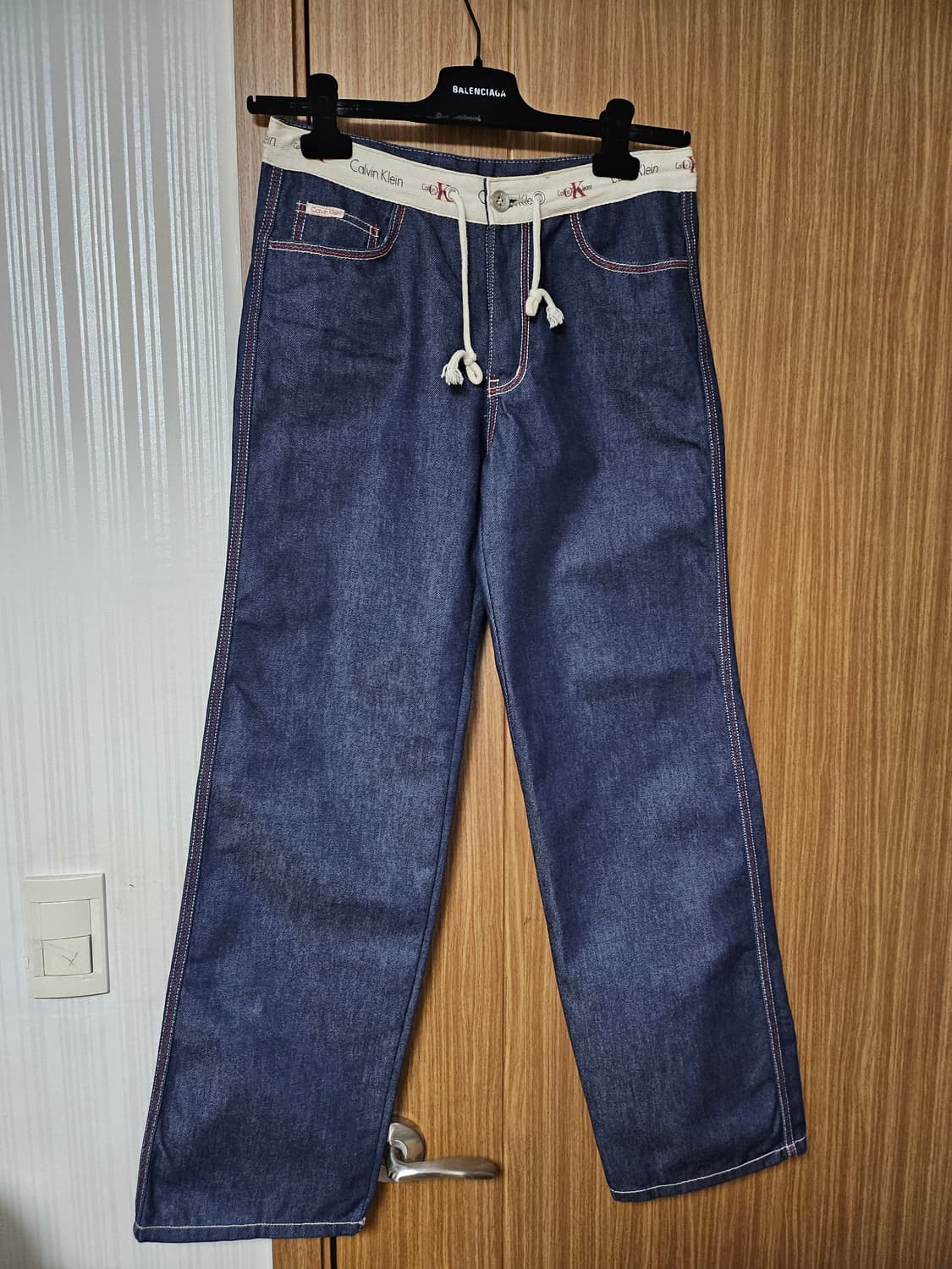 캘빈클라인 밴드 디테일 인디고 데님 팬츠 243 상품이미지1