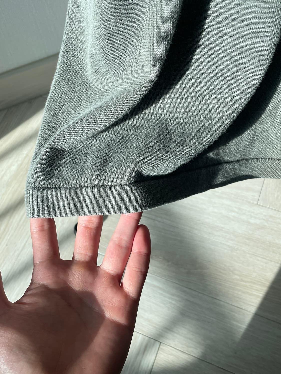 자라 남자 반팔 니트 워싱올리브 상품이미지4