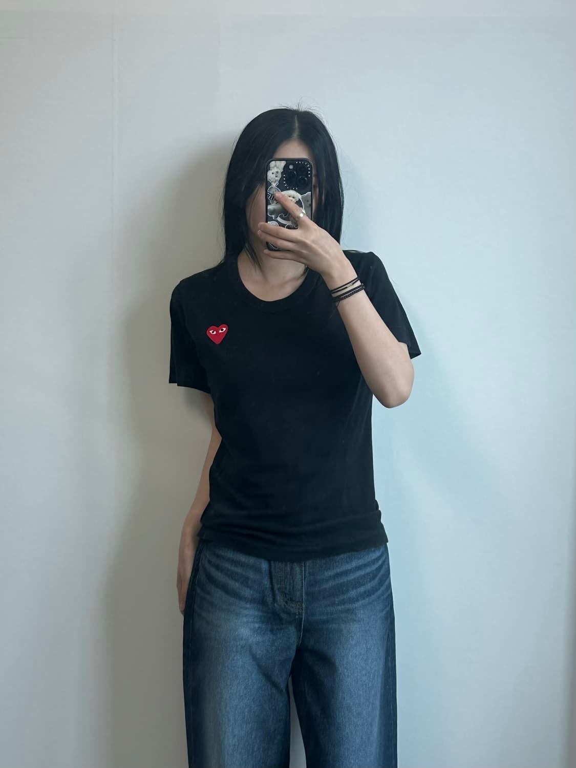 꼼데가르송 플레이 블랙 반팔 티셔츠 상품이미지1