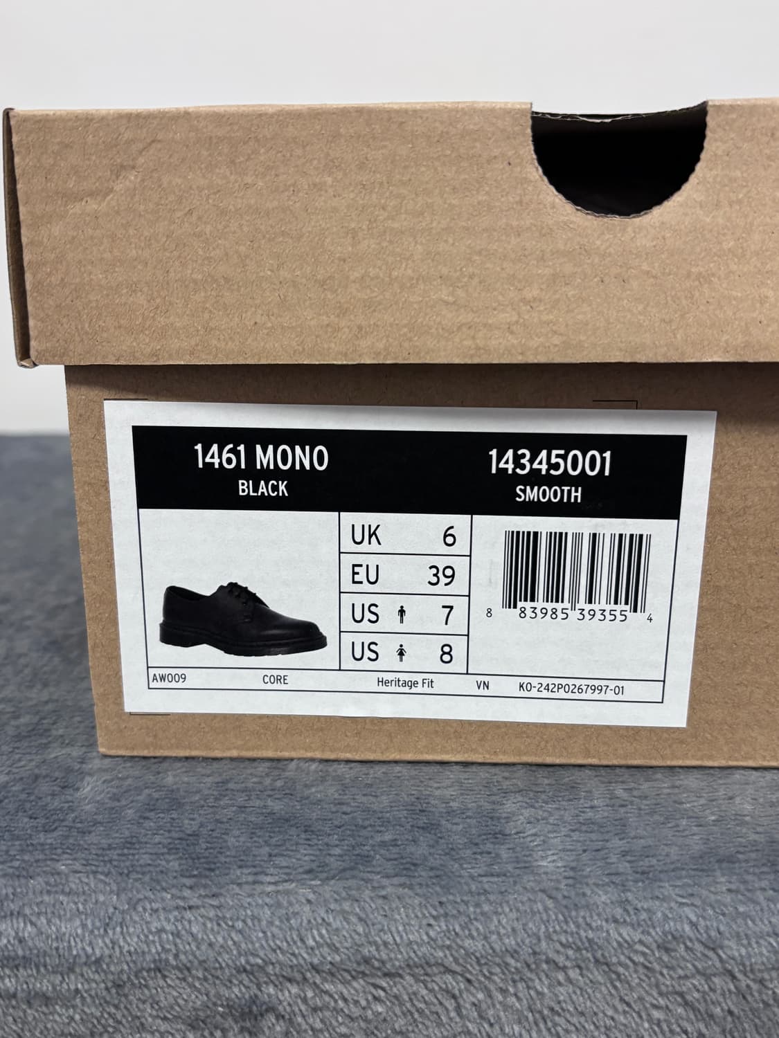 새상품) 250 닥터마틴 1461 모노 블랙 더비슈즈 상품이미지3