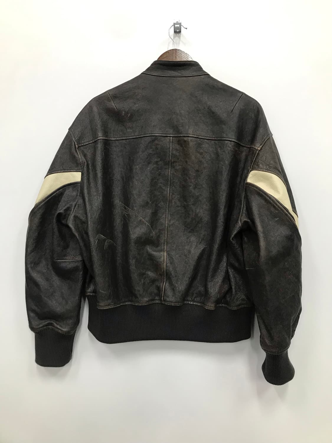 디스트레스 믹스드 레더점퍼 상품이미지2