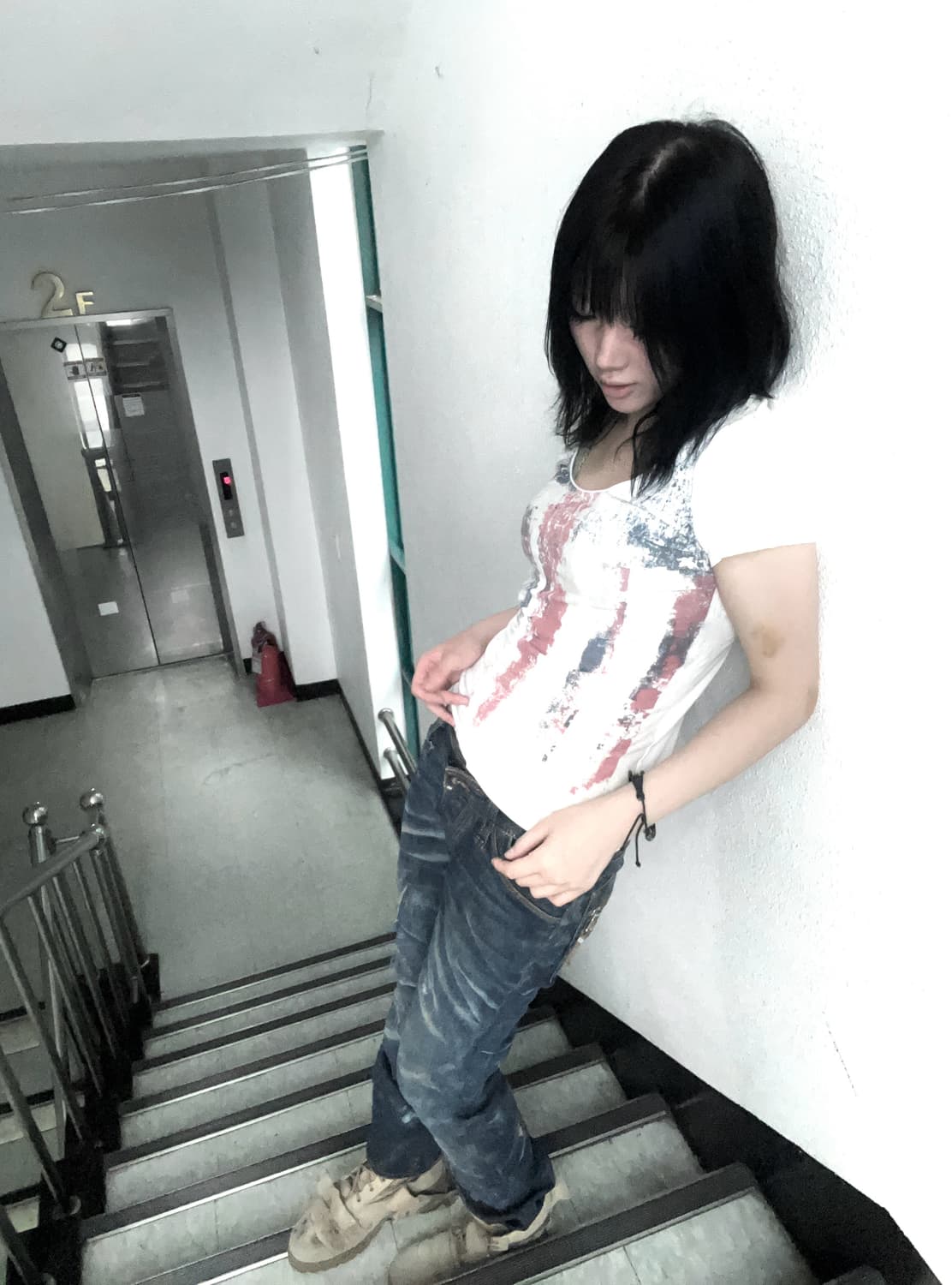 'OZOC' america flag printing t-shirt 상품이미지1