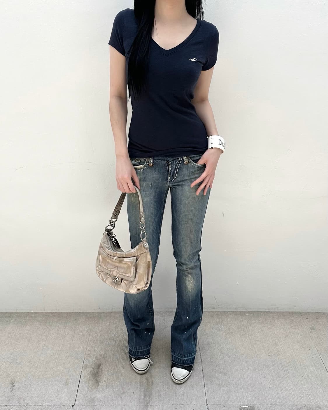 Hollister navy logo short sleeve 상품이미지2