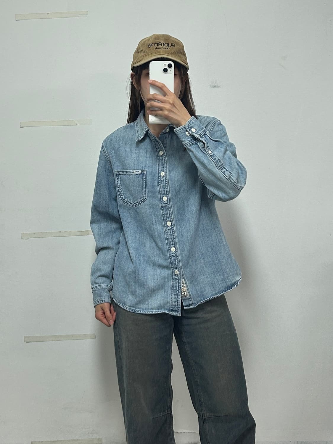 Lee 오버핏 워싱 데님 셔츠 상품이미지3